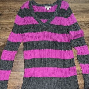 Arizona Jean girls 1X purple and gray sweater